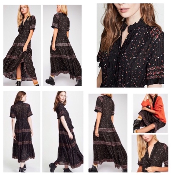 Free People Rare Feeling Ditsy Print Maxi.  NWT. - Picture 2 of 8